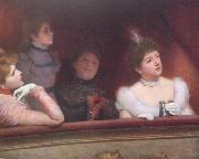 Federico zandomeneghi In a box at the Theater (nn02) oil on canvas